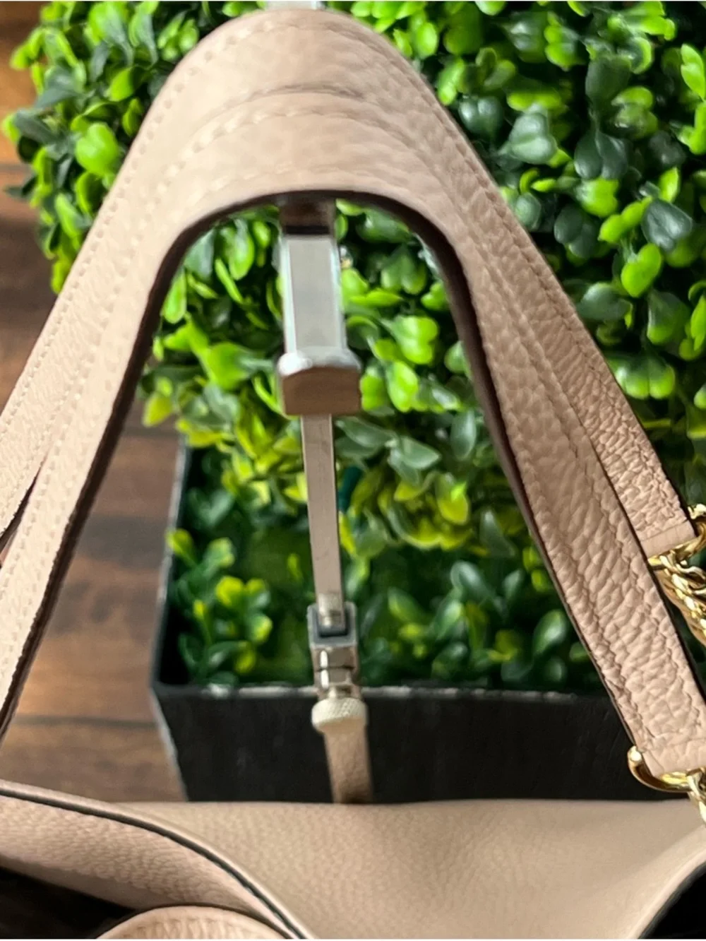 Michael Kors Jet Set Chain Shoulder Bag Dusty Pink Pebbled Leather Large